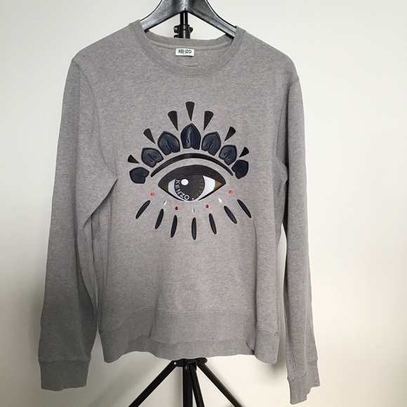 Kenzo Sweaters - Kenzo Paris winking eye sweatshirt/Grey-taupe/Size S-M